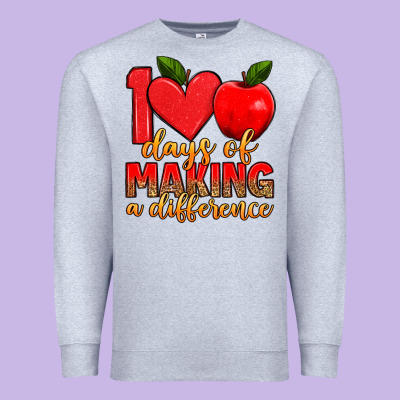 100 Days Of Making A Difference Premium Sweatshirt Designed By Artiststas