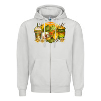 Dove Grey frog coffee cups Zipper Hoodie - Zillion Design Studio
