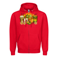 Red frog coffee cups Zipper Hoodie - Zillion Design Studio