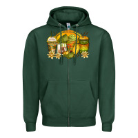 Frog Coffee Cups Zipper Hoodie | Teevron