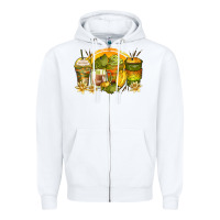 White frog coffee cups Zipper Hoodie - Zillion Design Studio