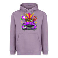 Lavender mardi gras truck leopard mask Heavyweight Hoodie - FaDigitalArtStudio