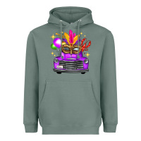 Sage mardi gras truck leopard mask Heavyweight Hoodie - FaDigitalArtStudio