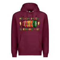Burgundy social battery Premium Hoodie - MaliasSmallBusiness