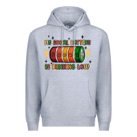 Heather Grey social battery Premium Hoodie - MaliasSmallBusiness