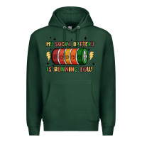 Sports Green social battery Premium Hoodie - MaliasSmallBusiness