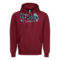 Burgundy it's freezing season winter Zipper Hoodie - RanaPortraitStore