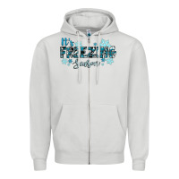 Dove Grey it's freezing season winter Zipper Hoodie - RanaPortraitStore
