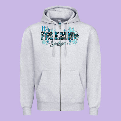 It's Freezing Season Winter Zipper Hoodie Designed By Ranaportraitstore