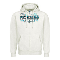 Oatmeal Heather it's freezing season winter Zipper Hoodie - RanaPortraitStore
