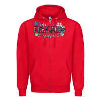 Red it's freezing season winter Zipper Hoodie - RanaPortraitStore