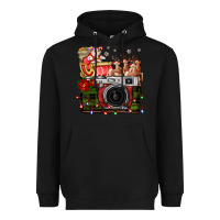 Black Christmas Santa Vintage Camera Heavyweight Hoodie - FaDigitalArtStudio