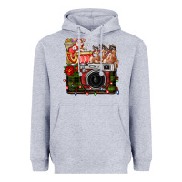 Heather Grey Christmas Santa Vintage Camera Heavyweight Hoodie - FaDigitalArtStudio