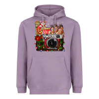 Lavender Christmas Santa Vintage Camera Heavyweight Hoodie - FaDigitalArtStudio