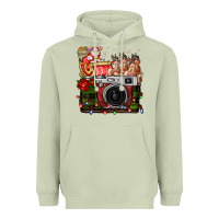 Matcha Christmas Santa Vintage Camera Heavyweight Hoodie - FaDigitalArtStudio