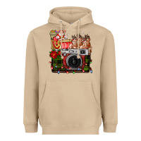 Mushroom Christmas Santa Vintage Camera Heavyweight Hoodie - FaDigitalArtStudio