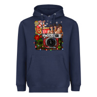 Navy Christmas Santa Vintage Camera Heavyweight Hoodie - FaDigitalArtStudio