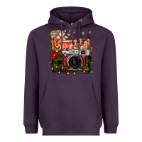 Plum Christmas Santa Vintage Camera Heavyweight Hoodie - FaDigitalArtStudio