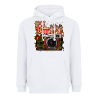 White Christmas Santa Vintage Camera Heavyweight Hoodie - FaDigitalArtStudio