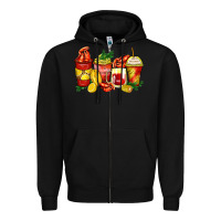 Black crawfish coffee cups Zipper Hoodie - Zillion Design Studio