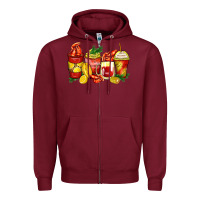 Burgundy crawfish coffee cups Zipper Hoodie - Zillion Design Studio