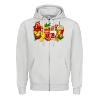 Dove Grey crawfish coffee cups Zipper Hoodie - Zillion Design Studio