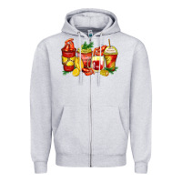 Heather Grey crawfish coffee cups Zipper Hoodie - Zillion Design Studio