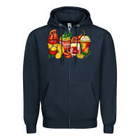 Navy crawfish coffee cups Zipper Hoodie - Zillion Design Studio