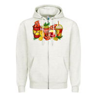 Oatmeal Heather crawfish coffee cups Zipper Hoodie - Zillion Design Studio