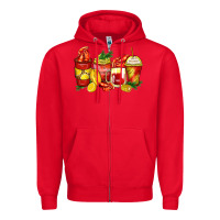 Red crawfish coffee cups Zipper Hoodie - Zillion Design Studio
