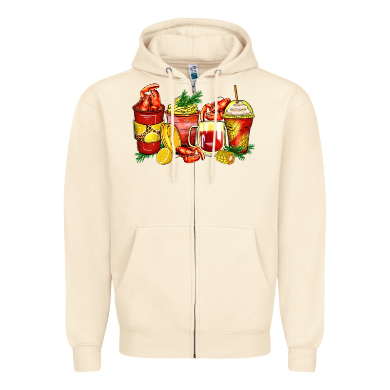 Crawfish Coffee Cups Zipper Hoodie by Zillion Design Studio | Teevron
