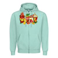Seafoam crawfish coffee cups Zipper Hoodie - Zillion Design Studio