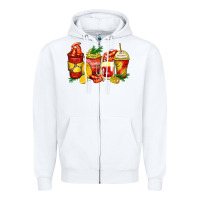White crawfish coffee cups Zipper Hoodie - Zillion Design Studio