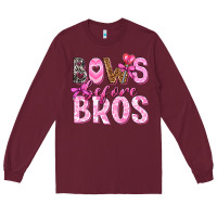 Burgundy bows before bros Long Sleeve Tee - texasbilliewilder