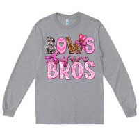 Heather Grey bows before bros Long Sleeve Tee - texasbilliewilder
