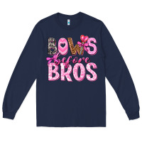 Navy bows before bros Long Sleeve Tee - texasbilliewilder