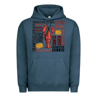 Pigment Midnight Navy crawfish junkie Urban Hoodie - MaliasSmallBusiness