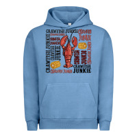 Pigment Pebble Blue crawfish junkie Urban Hoodie - MaliasSmallBusiness