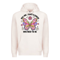 Pale Pink you are exactly where you need to be Premium Hoodie - MaliasSmallBusiness