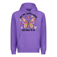 Purple you are exactly where you need to be Premium Hoodie - MaliasSmallBusiness