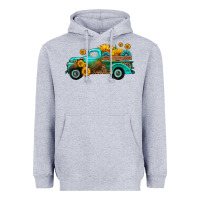 Heather Grey farm truck with sunflower Heavyweight Hoodie - HRA Design Shop