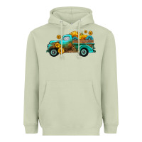 Matcha farm truck with sunflower Heavyweight Hoodie - HRA Design Shop