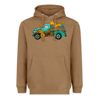 Toasted Coconut farm truck with sunflower Heavyweight Hoodie - HRA Design Shop