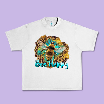 Bee Happy Urban Heavy Tee Designed By Artiststas