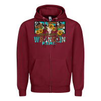 Burgundy wranglin mama Zipper Hoodie - texasbilliewilder