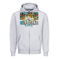 Heather Grey wranglin mama Zipper Hoodie - texasbilliewilder