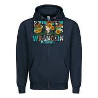 Navy wranglin mama Zipper Hoodie - texasbilliewilder