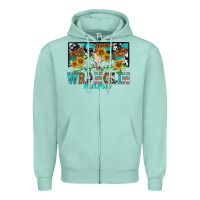 Seafoam wranglin mama Zipper Hoodie - texasbilliewilder