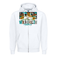 White wranglin mama Zipper Hoodie - texasbilliewilder