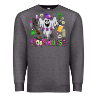 Charcoal Heather spooky nurse Premium Sweatshirt - AdoDesignShop